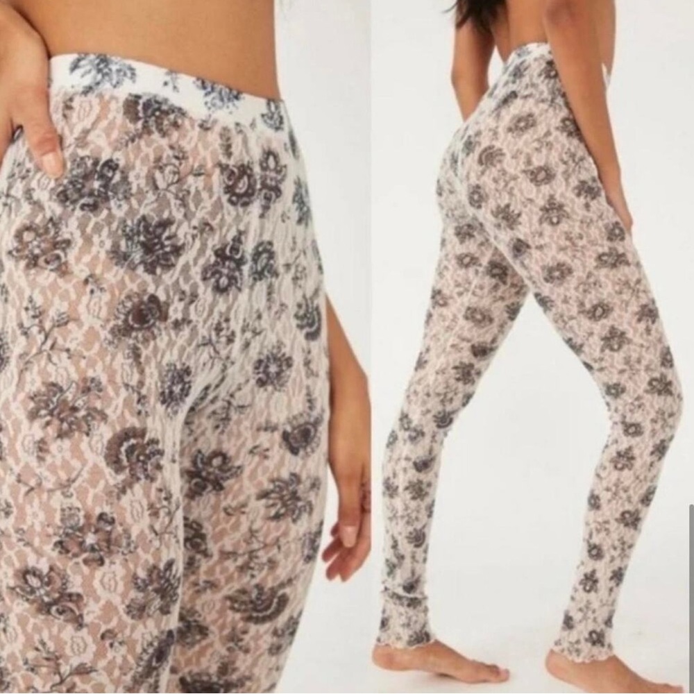 Intimately Free People Floral Lace Leggings Size Small - Picture 1 of 11